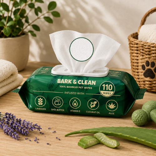 Bark & Clean 100% Bamboo Pet Wipes – 110 Count