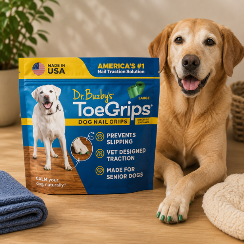 Dr. Buzby’s ToeGrips Dog Nail Grips – Anti-Slip Traction for Senior Dogs