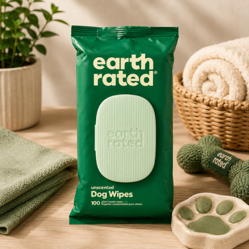 Earth Rated Unscented Dog Wipes – 100 Count