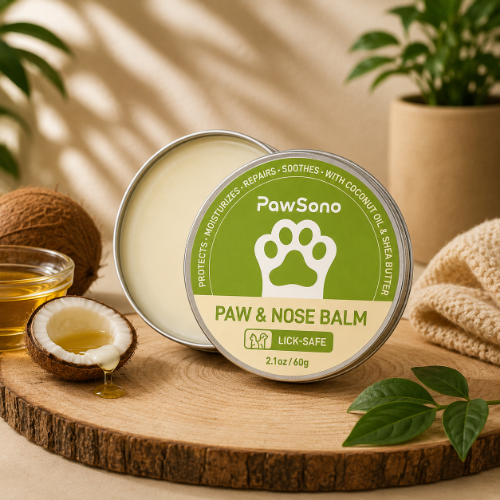 PawSono Lick-Safe Paw & Nose Balm with Coconut Oil & Shea Butter – 2.1 oz / 60g