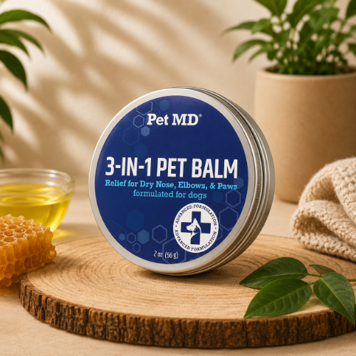 Pet MD 3-in-1 Pet Balm for Dry Nose, Elbows & Paws – 2 oz / 56g